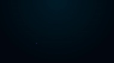 Parlayan neon hattı konuşma balonu sohbet simgesi siyah arkaplanda izole edildi. İleti simgesi. İletişim ya da yorum sohbet sembolü. 4K Video hareketli grafik canlandırması.