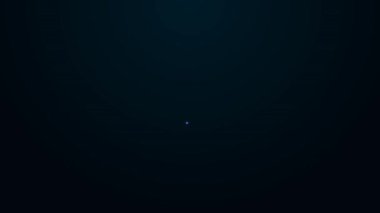 Parlayan neon hattı Batarya şarj seviyesi göstergesi simgesi siyah arkaplanda izole edildi. 4K Video hareketli grafik canlandırması.