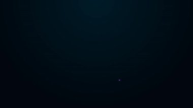 Siyah arkaplanda yaprak simgesi olan parlayan neon çizgisi Eco araba konsept sürücüsü. Yeşil enerji araba sembolü. 4K Video hareketli grafik canlandırması.