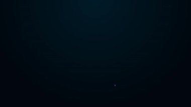 Siyah arkaplanda yaprak simgesi olan parlayan neon çizgisi Eco araba konsept sürücüsü. Yeşil enerji araba sembolü. 4K Video hareketli grafik canlandırması.