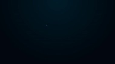 Parlayan neon hattı Batarya şarj seviyesi göstergesi simgesi siyah arkaplanda izole edildi. 4K Video hareketli grafik canlandırması.