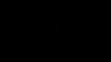 Beyaz çizgi elektrik çıkış simgesi siyah arkaplanda izole edildi. Elektrik prizi. Rosette sembolü. 4K Video hareketli grafik canlandırması.
