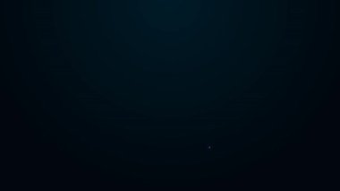 Parlayan neon hattı Öğretmen simgesi siyah arkaplanda izole edildi. 4K Video hareketli grafik canlandırması.