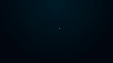 Parlayan neon hattı Para büyüyen kadın simgesi siyah arka planda izole edildi. Gelir kavramı. İş büyümesi. Yatırım, tasarruf ve para yönetimi. 4K Video hareketli grafik canlandırması.