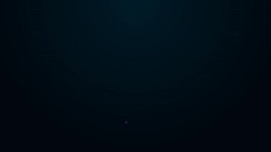 Parlayan neon hattı prezervatif güvenli seks ikonu siyah arka planda izole edildi. Güvenli aşk sembolü. Erkekler için doğum kontrol yöntemi. 4K Video hareketli grafik canlandırması.