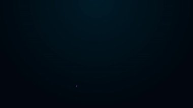 Parlayan neon hattı Feminizm simgesi siyah arkaplanda izole edildi. Özgürlük, bağımsızlık, eşitlik için savaş. 4K Video hareketli grafik canlandırması.