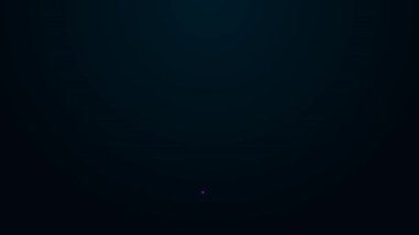 Parlayan neon hattı dünyadaki feminizm simgesi siyah arkaplanda izole edildi. Özgürlük, bağımsızlık, eşitlik için savaş. 4K Video hareketli grafik canlandırması.