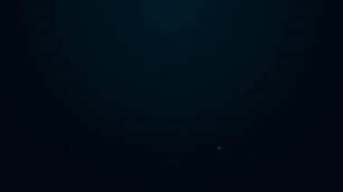 Parlayan neon hattı kadın cinsiyet simgesi simgesi siyah arkaplanda izole edildi. Venüs sembolü. Bir kadın ya da organizmanın sembolü. 4K Video hareketli grafik canlandırması.