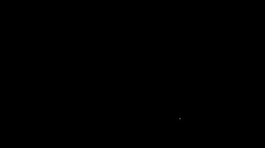 Siyah arka planda beyaz çizgi cinsiyet eşitliği simgesi izole edildi. Eşit ücret ve fırsat iş konsepti. 4K Video hareketli grafik canlandırması.