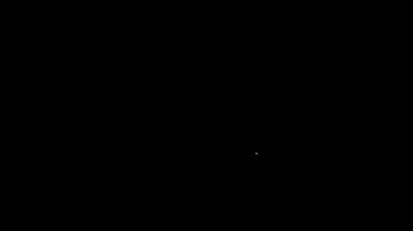 Beyaz çizgi traş köpüğü simgesi siyah arkaplanda izole edilmiş. Tıraş köpüğü. 4K Video hareketli grafik canlandırması.