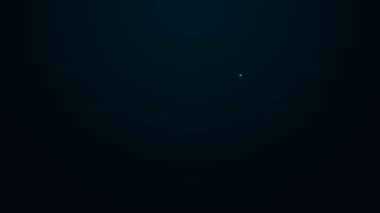 Parlayan neon hattı siyah arkaplanda izole edilmiş saç bakımı ikonu için organik yağ. Saç yağı uzuyor. 4K Video hareketli grafik canlandırması.