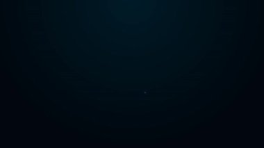 Parlayan neon hattı losyon ikonu siyah arkaplanda izole edildi. Parfüm spreyi ikonu. Erkek parfüm şişesi. 4K Video hareketli grafik canlandırması.