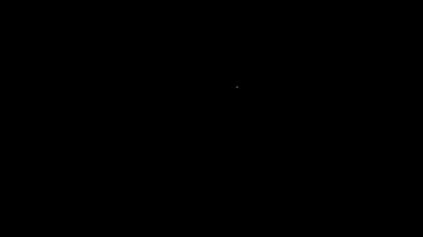 Beyaz çizgi traş köpüğü simgesi siyah arkaplanda izole edilmiş. Tıraş köpüğü. 4K Video hareketli grafik canlandırması.