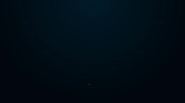 Siyah arka planda izole edilmiş erkek simgesi için parlak neon hattı elektrikli tıraş bıçağı. Elektrikli tıraş makinesi. 4K Video hareketli grafik canlandırması.