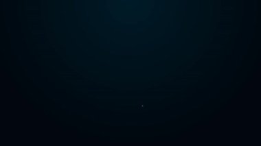 Parlayan neon hattı losyon ikonu siyah arkaplanda izole edildi. Parfüm spreyi ikonu. Erkek parfüm şişesi. 4K Video hareketli grafik canlandırması.