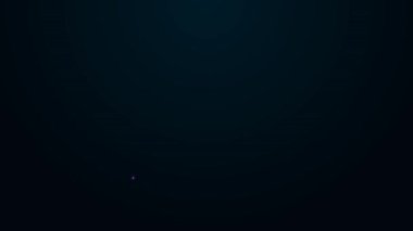 Parlayan neon hattı insan saç kökü ikonu siyah arkaplanda izole edilmiş. Saç bakımı tedavisi. 4K Video hareketli grafik canlandırması.