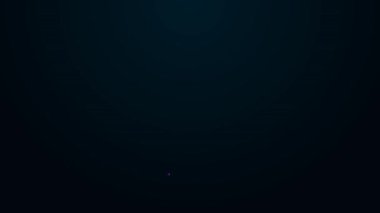 Parlayan neon çizgisi saç fırçası simgesi siyah arkaplanda izole edildi. Taraklı saç işareti. Berber sembolü. 4K Video hareketli grafik canlandırması.