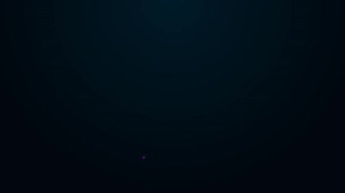 Parlayan neon çizgisi Blade jilet simgesi siyah arkaplanda izole edildi. 4K Video hareketli grafik canlandırması.
