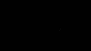 Beyaz çizgi karton kutu ve hızlı teslimat ikonu siyah arka planda izole edildi. Kutu, paket, paket işareti. Teslimat ve ambalaj. 4K Video hareketli grafik canlandırması.