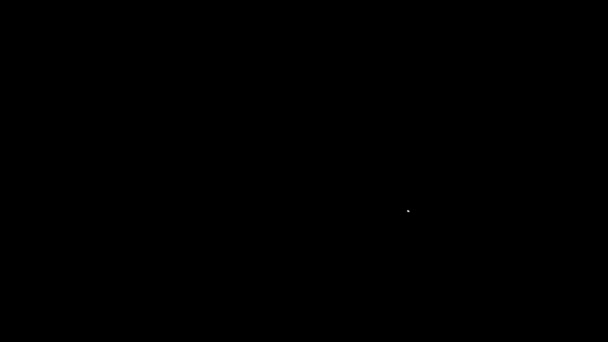 Weiße Linie Gabelstapler Symbol Isoliert Auf Schwarzem Hintergrund Gabelstapler Und — Stockvideo