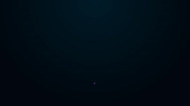 Parlayan neon hattı Unboks simgesi siyah arkaplanda izole edildi. 4K Video hareketli grafik canlandırması.