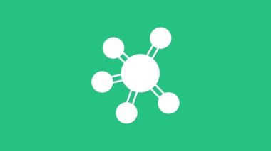 Beyaz Proje ekibinin üs simgesi yeşil arka planda izole edildi. İş analizi ve planlama, danışmanlık, takım çalışması, proje yönetimi. 4K Video hareketli grafik canlandırması.