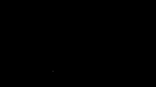 白线重量图标孤立在黑色背景 用于举重和刻度的公斤块 质量符号 4K视频运动图形动画 — 图库视频影像