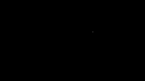 Witte Lijn Vergrootglas Met Aktetas Pictogram Geïsoleerd Zwarte Achtergrond Zoek — Stockvideo
