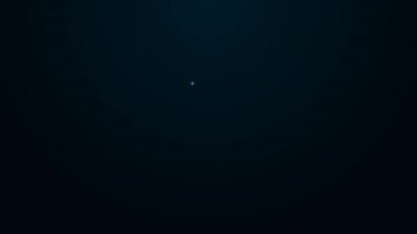 Borsa büyüme grafikleri ve kara fon üzerinde izole edilmiş para ikonu ile parlayan neon hattı Bilgisayar. Ekranda ok grafikleri olan bir monitör. 4K Video hareketli grafik canlandırması.