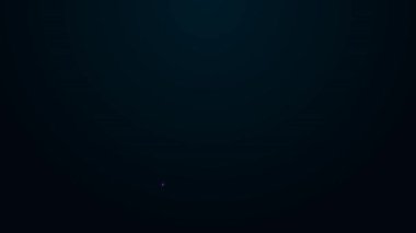 Parlayan neon hattı Finansal büyüme ikonu siyah arkaplanda izole edildi. Gelirleri arttırıyorum. 4K Video hareketli grafik canlandırması.