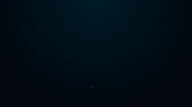 Parlak neon çizgisi Grafik, çizelge, grafik, diyagram, bilgi grafiği, turta grafik simgesi siyah arkaplanda izole edildi. 4K Video hareketli grafik canlandırması.