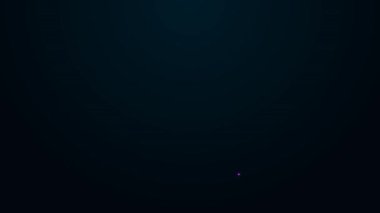 Parlayan neon hattı Sunucu, Data, Web sunucu simgesi siyah arkaplanda izole edildi. 4K Video hareketli grafik canlandırması.