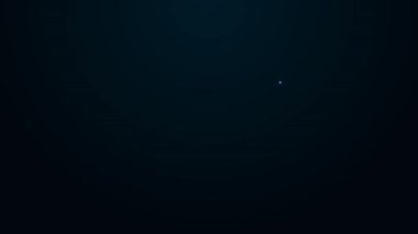 Parlak neon çizgisi Grafik, çizelge, grafik, diyagram, bilgi grafiği, turta grafik simgesi siyah arkaplanda izole edildi. 4K Video hareketli grafik canlandırması.