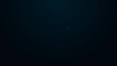 Parlayan neon hattı Finansal büyüme ikonu siyah arkaplanda izole edildi. Gelirleri arttırıyorum. 4K Video hareketli grafik canlandırması.