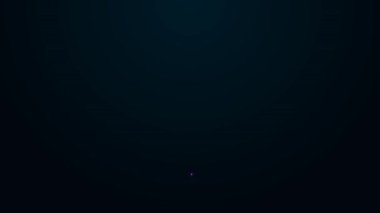 Parlayan neon çizgisi dijital hız ölçer simgesi siyah arkaplanda izole edildi. Küresel ağ yüksek hızlı bağlantı veri oranı teknolojisi. 4K Video hareketli grafik canlandırması.