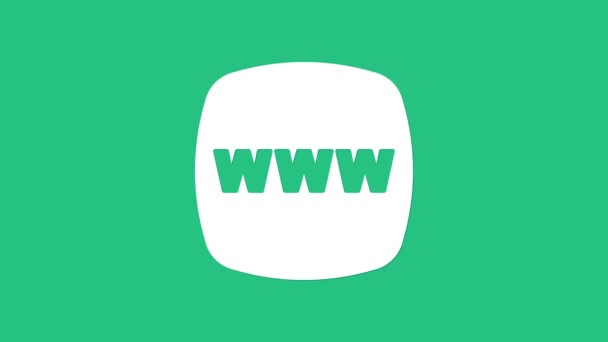 Yeşil Arkaplanda Beyaz Web Sitesi Şablon Simgesi Izole Edildi Nternet — Stok video
