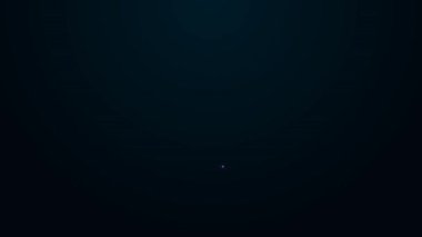 Parlayan neon hattı Finansal büyüme ikonu siyah arkaplanda izole edildi. Gelirleri arttırıyorum. 4K Video hareketli grafik canlandırması.