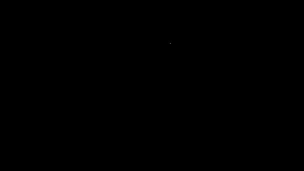 Тестовая Трубка Белой Линии Значок Лабораторных Анализов Фляжки Изолированы Черном — стоковое видео