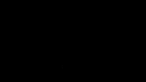 白い線黒の背景に隔離された試験管とフラスコ化学実験室のテストアイコン 研究室のガラス製品のサイン 4Kビデオモーショングラフィックアニメーション — ストック動画