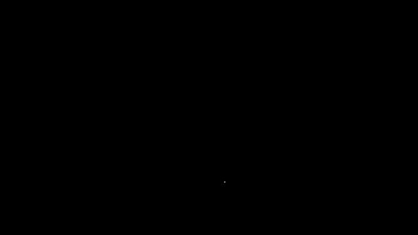 黒の背景に分離された白い線分子アイコン 化学の分子構造 科学教師革新的な教育ポスター 4Kビデオモーショングラフィックアニメーション — ストック動画