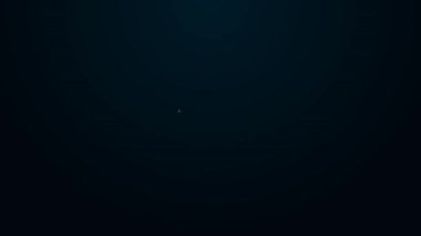 Parlayan neon hattı kimyasal formül ikonu siyah arkaplanda izole edildi. Yenilikçi tıp, sağlık, araştırma ve bilim için soyut altıgen. 4K Video hareketli grafik canlandırması.