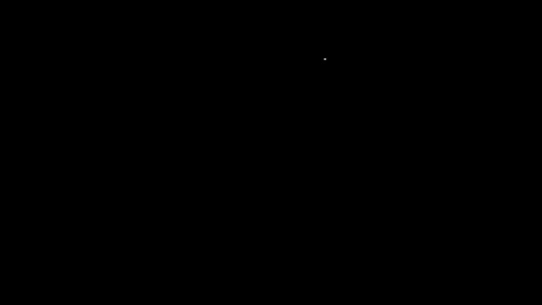 黒の背景に隔離されたスタンドアイコン上のホワイトラインガラス試験管フラスコ 実験装置だ 4Kビデオモーショングラフィックアニメーション — ストック動画