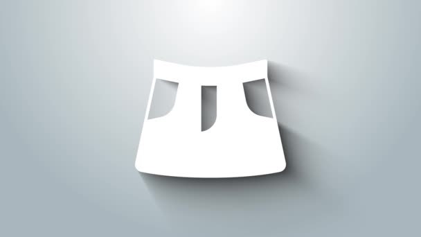 白色的Skirt图标孤立在灰色背景 4K视频运动图形动画 — 图库视频影像