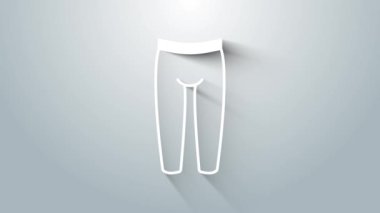 Gri arkaplanda beyaz tayt simgesi izole edildi. 4K Video hareketli grafik canlandırması.