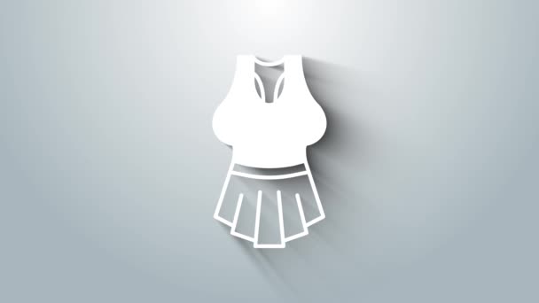 Біла Ікона Сорочки Ізольована Сірому Тлі Відеографічна Анімація — стокове відео