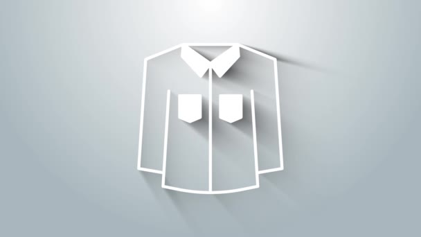 Значок Белая Рубашка Выделен Сером Фоне Видеографическая Анимация — стоковое видео