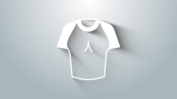 Camiseta Blanca Icono Aislado Sobre Fondo Gris Animación Gráfica Vídeo — Vídeo de stock
