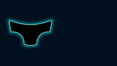 Parlayan neon çizgisi Erkek iç çamaşırı simgesi siyah arka planda izole edildi. Erkek iç çamaşırı. 4K Video hareketli grafik canlandırması.