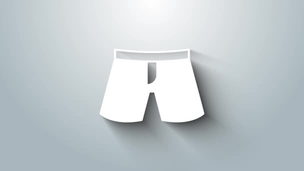 Белый Short Штаны Значок Изолирован Сером Фоне Видеографическая Анимация — стоковое видео
