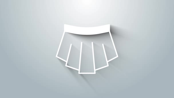 Біла Ікона Скірта Ізольована Сірому Фоні Відеографічна Анімація — стокове відео